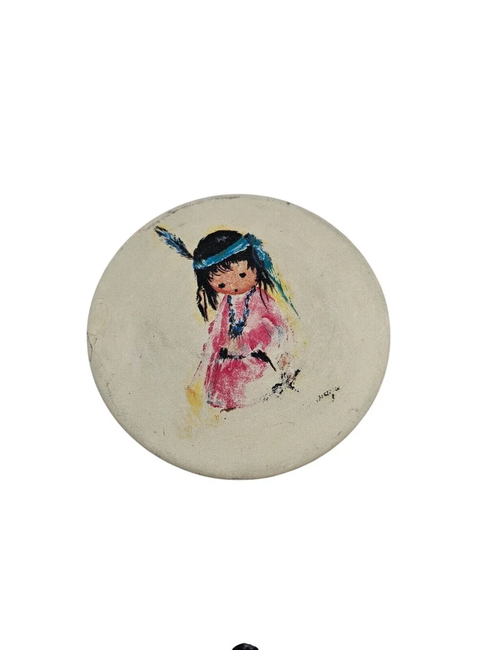 Ted DeGrazia sandstone drink coaster set featuring southwestern children art